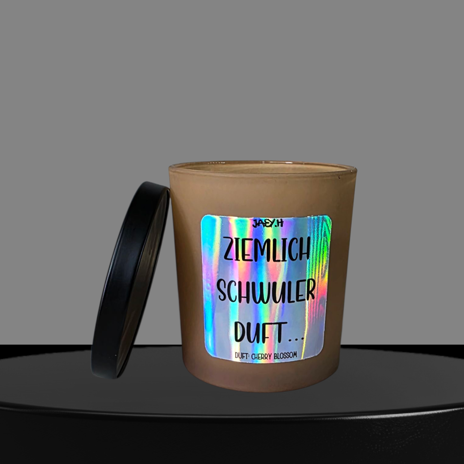 Duftkerze mit humorvollem Spruch