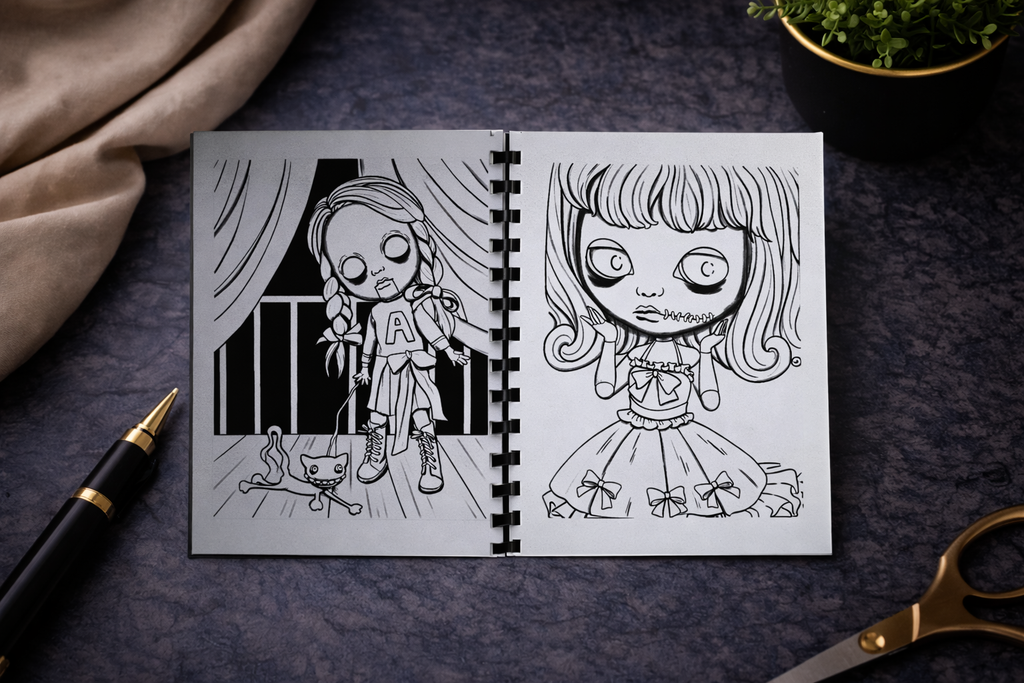 Horror Puppe Malbuch