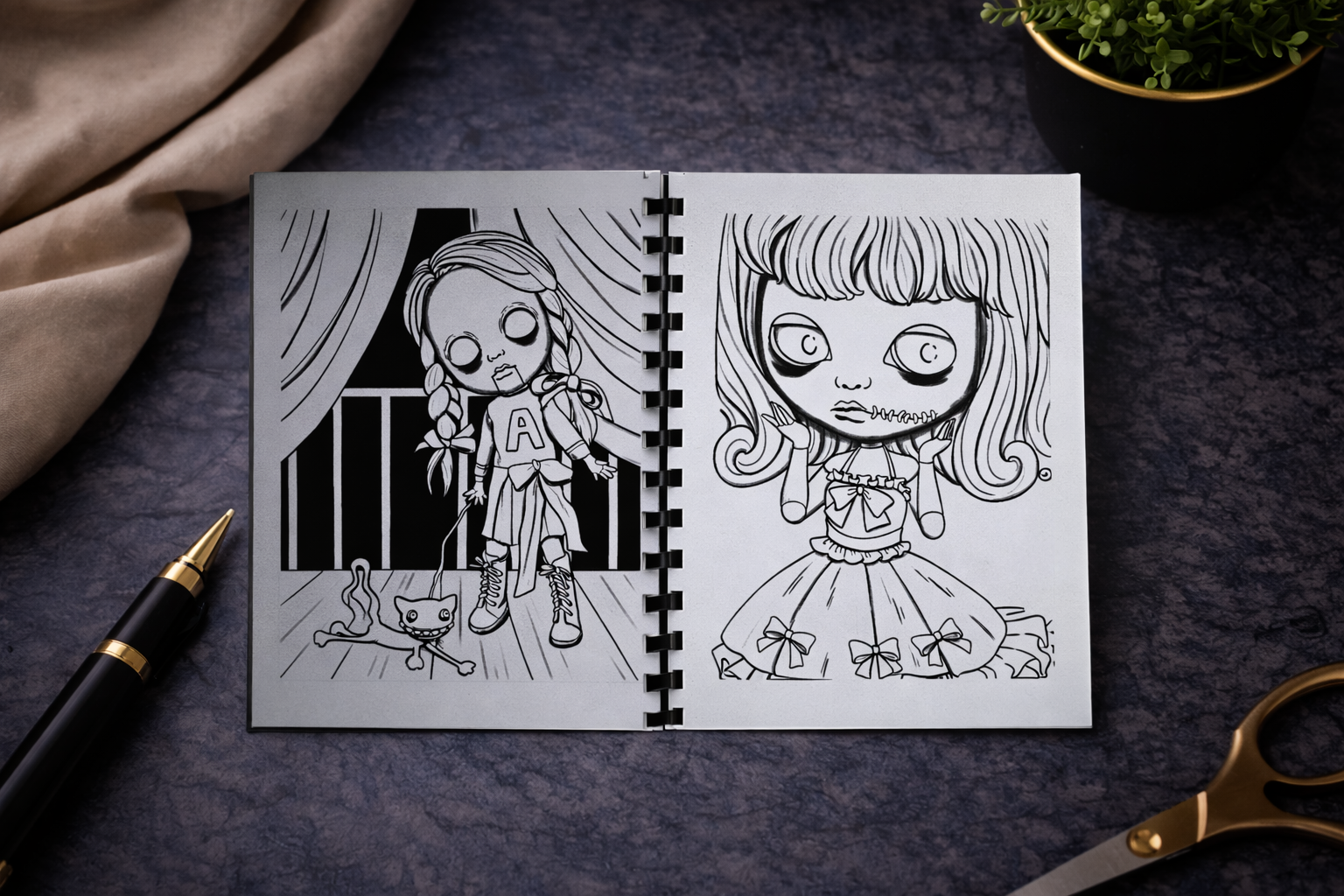 Horror Puppe Malbuch