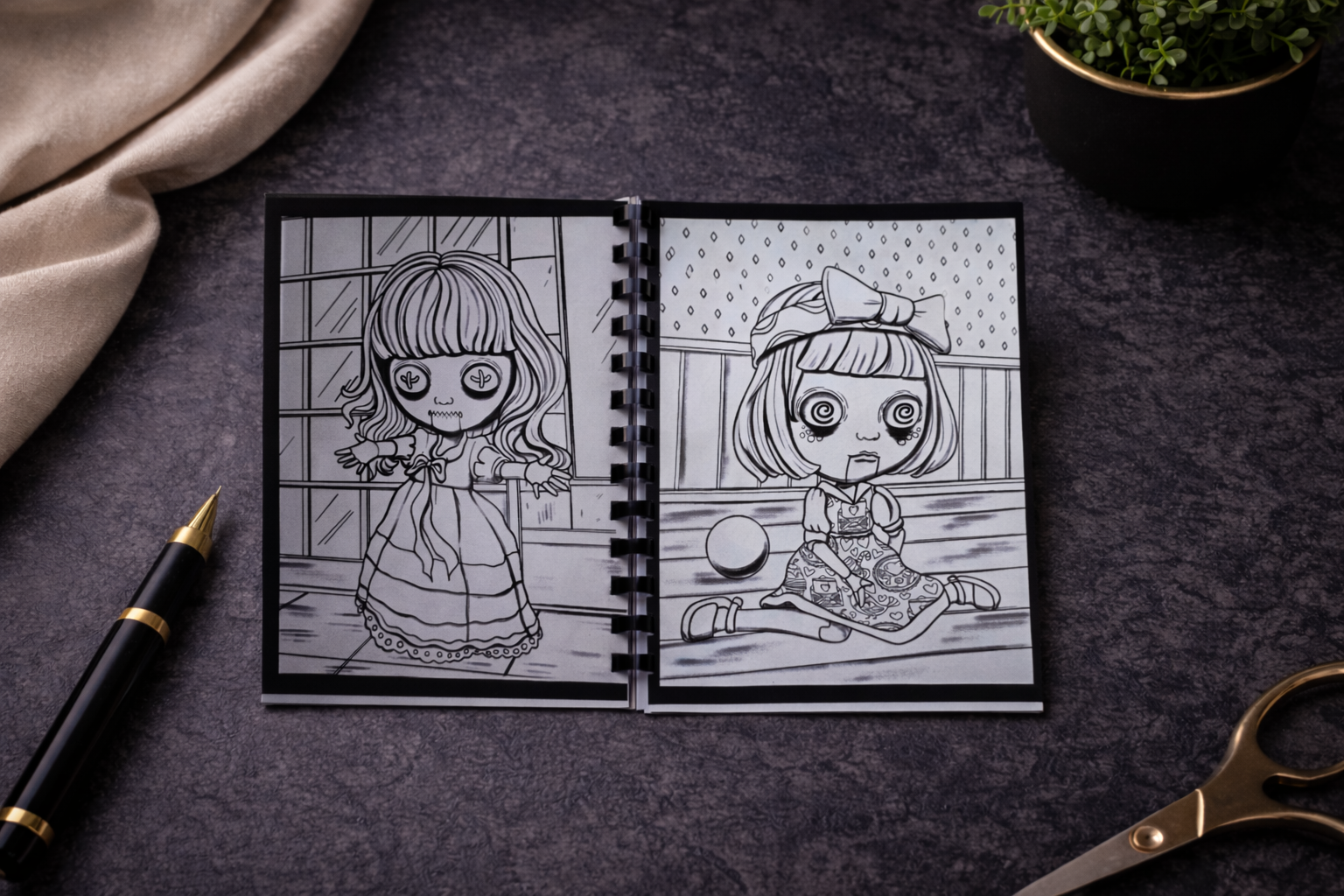 Horror Puppe Malbuch