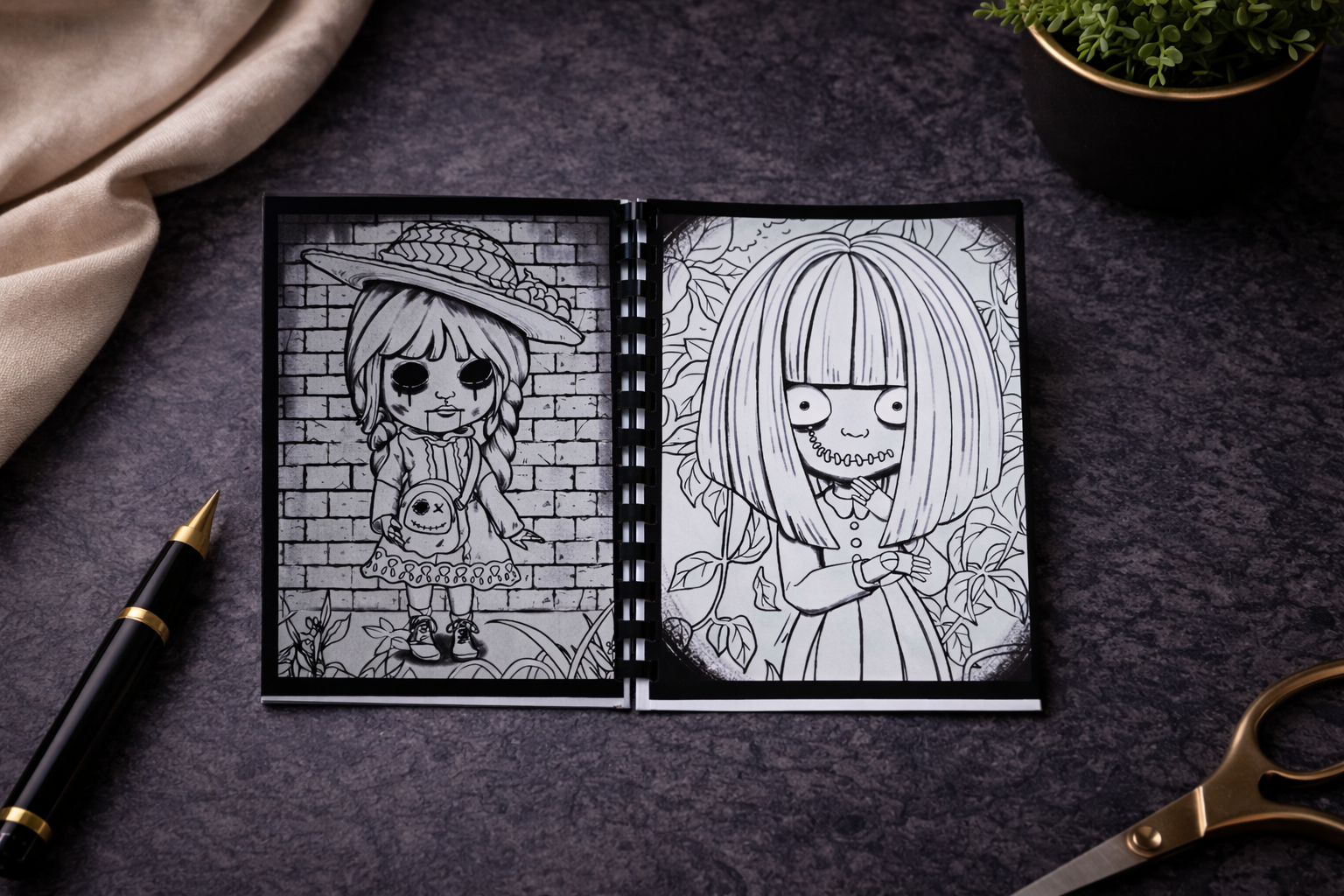 Horror Puppe Malbuch