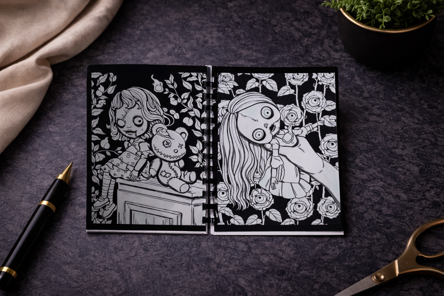 Horror Puppe Malbuch