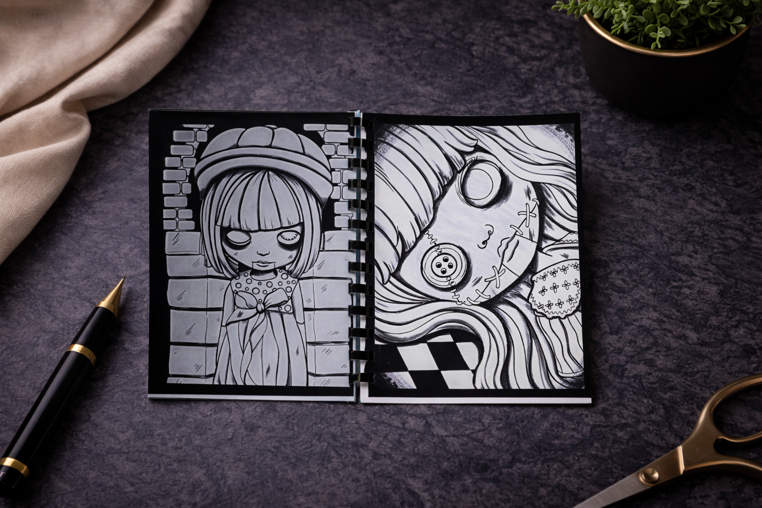 Horror Puppe Malbuch