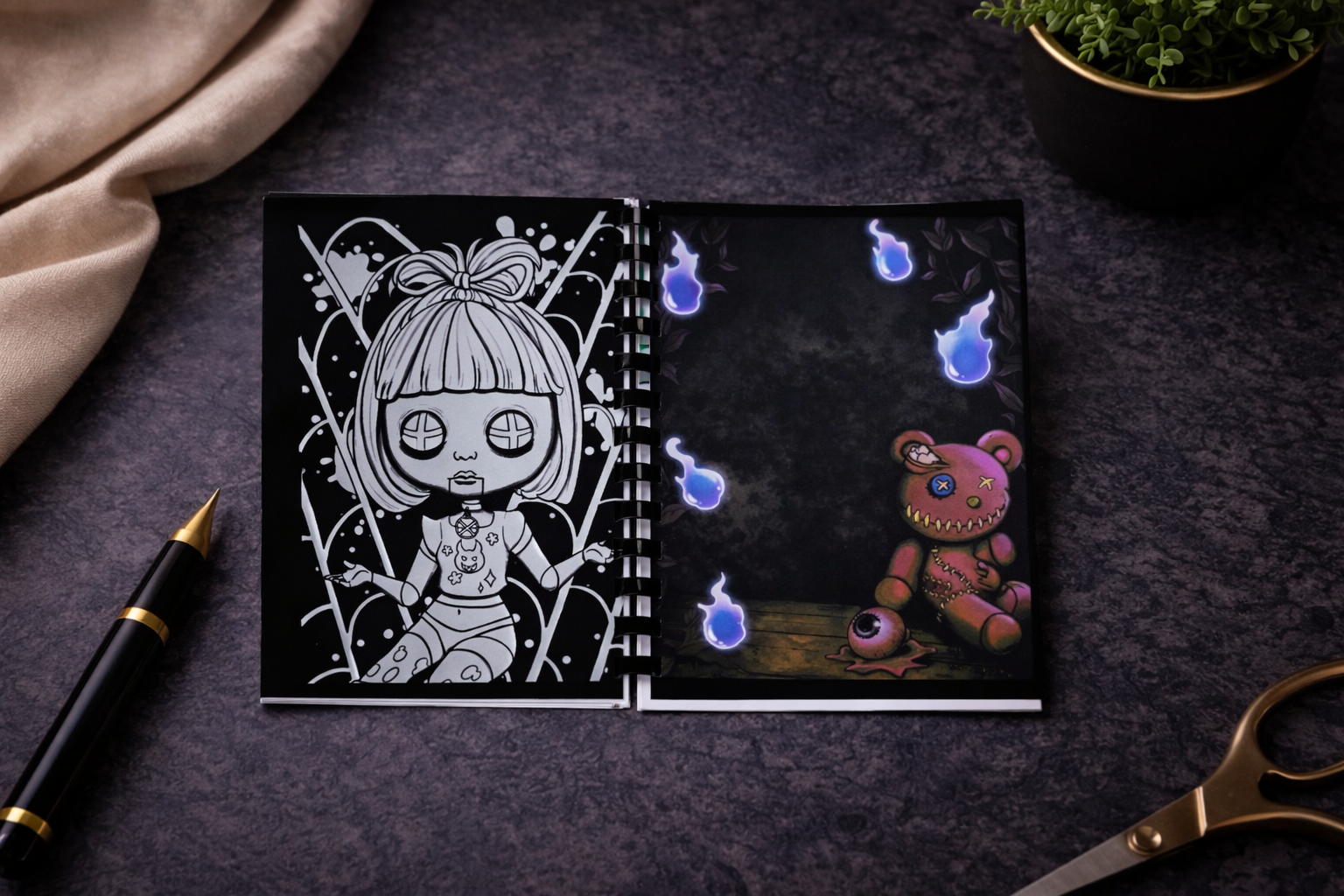 Horror Puppe Malbuch