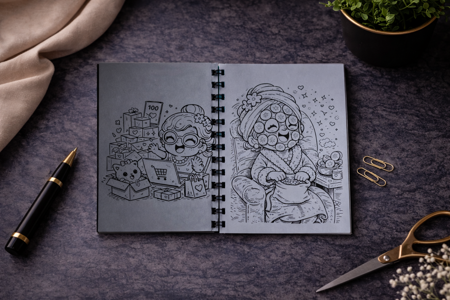 Süße Oma Kawaii Malbuch