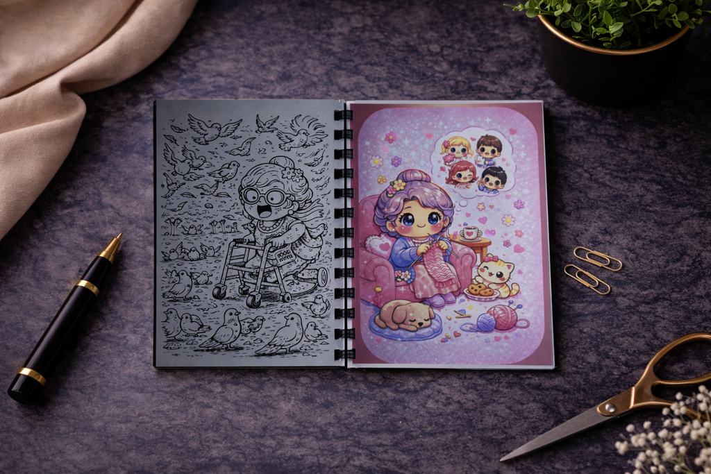 Süße Oma Kawaii Malbuch