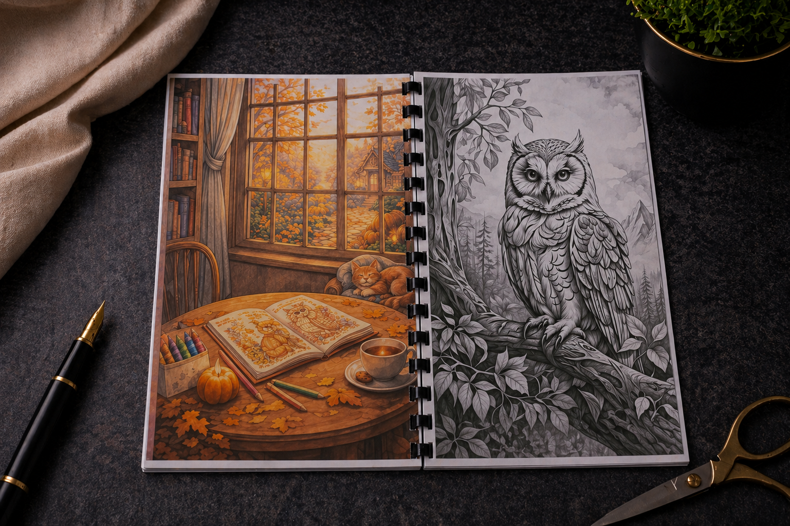 Fall Tiere Malbuch