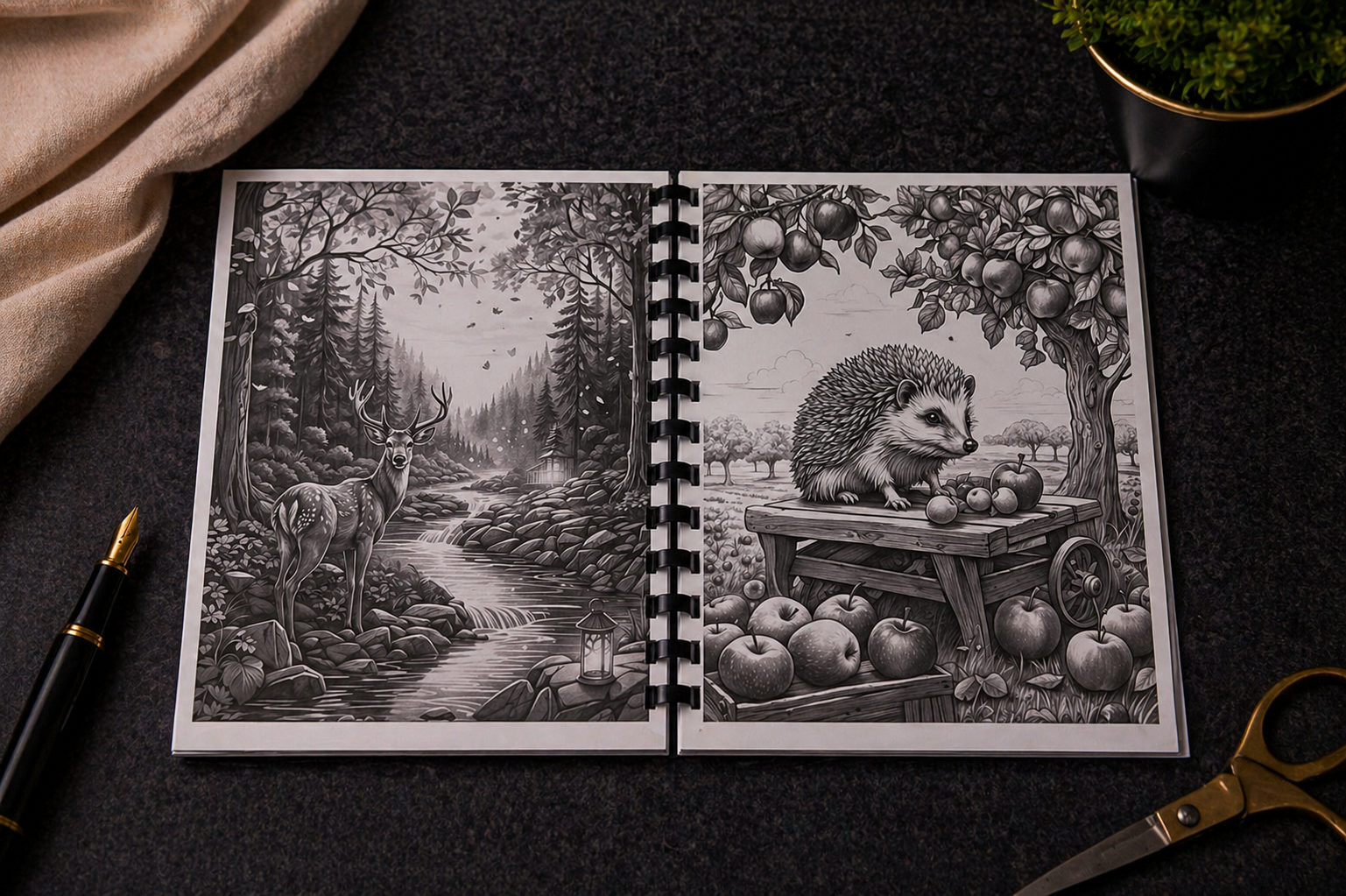 Fall Tiere Malbuch