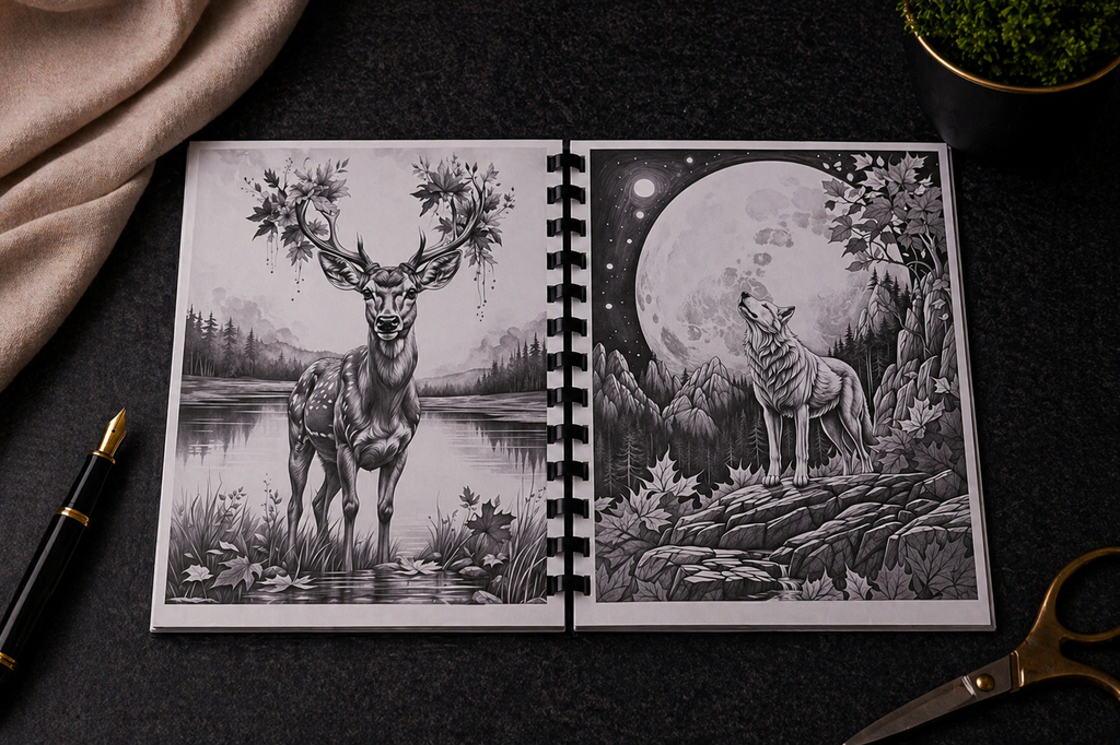 Fall Tiere Malbuch