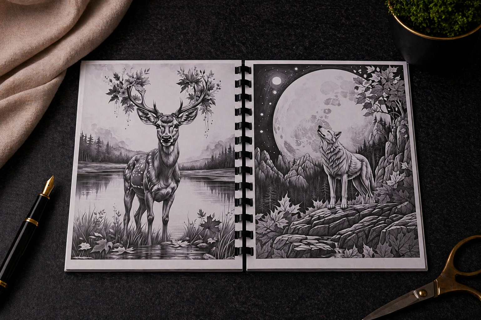 Fall Tiere Malbuch