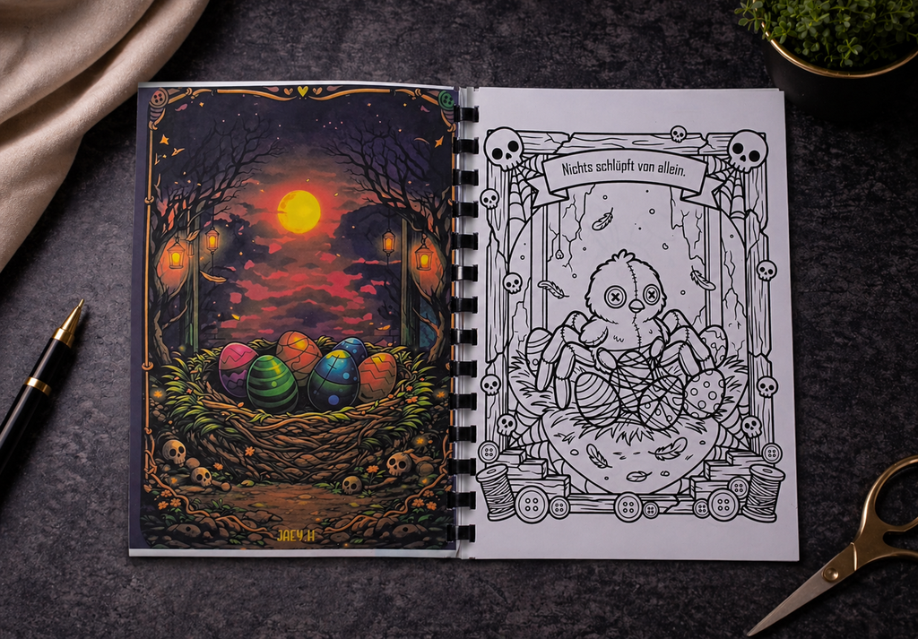 Ostern Horror Malbuch