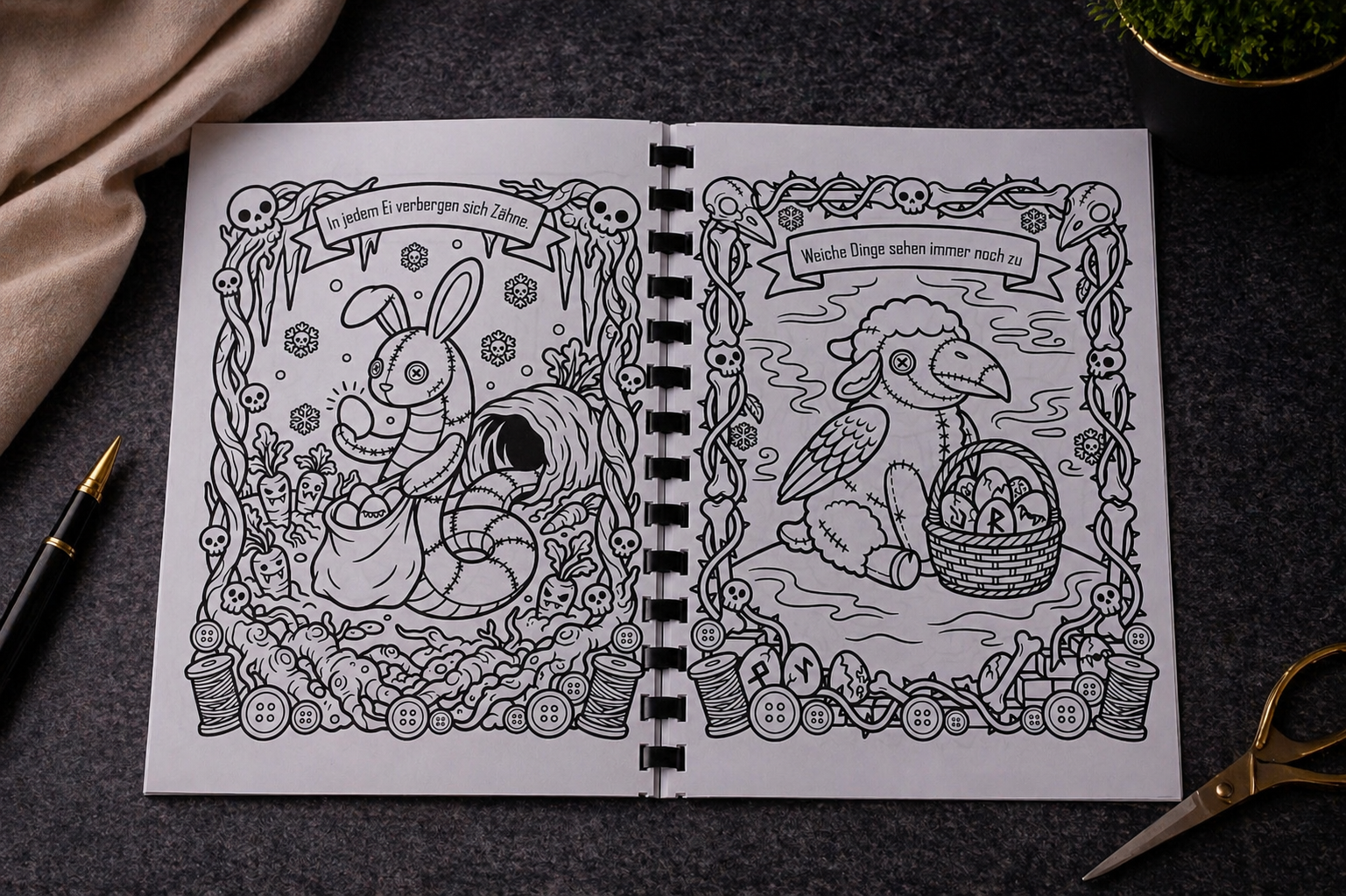 Ostern Horror Malbuch