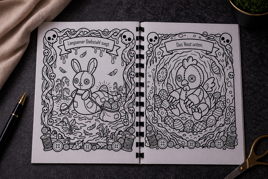 Ostern Horror Malbuch