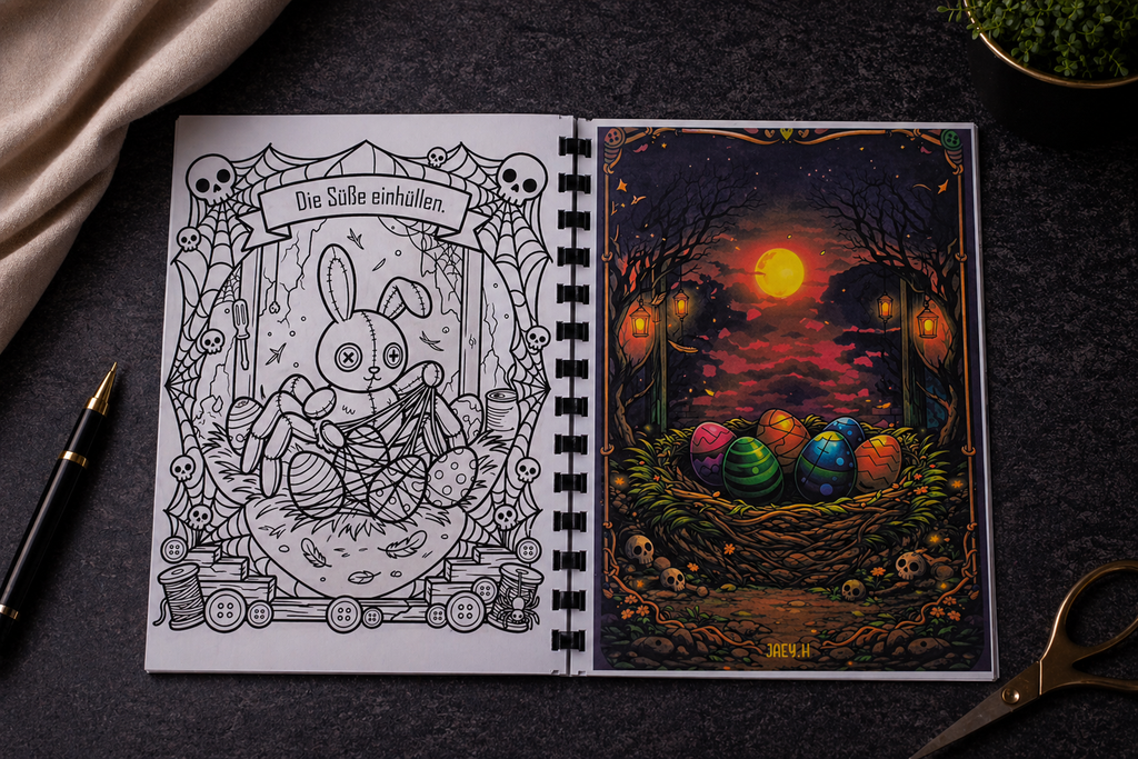 Ostern Horror Malbuch