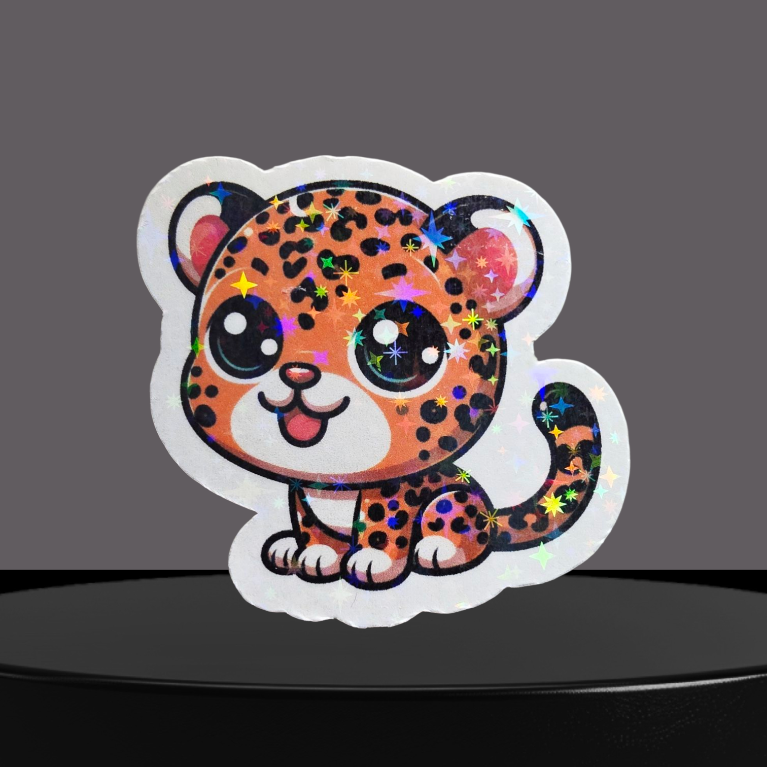 Baby Leopard Glitzer Sticker