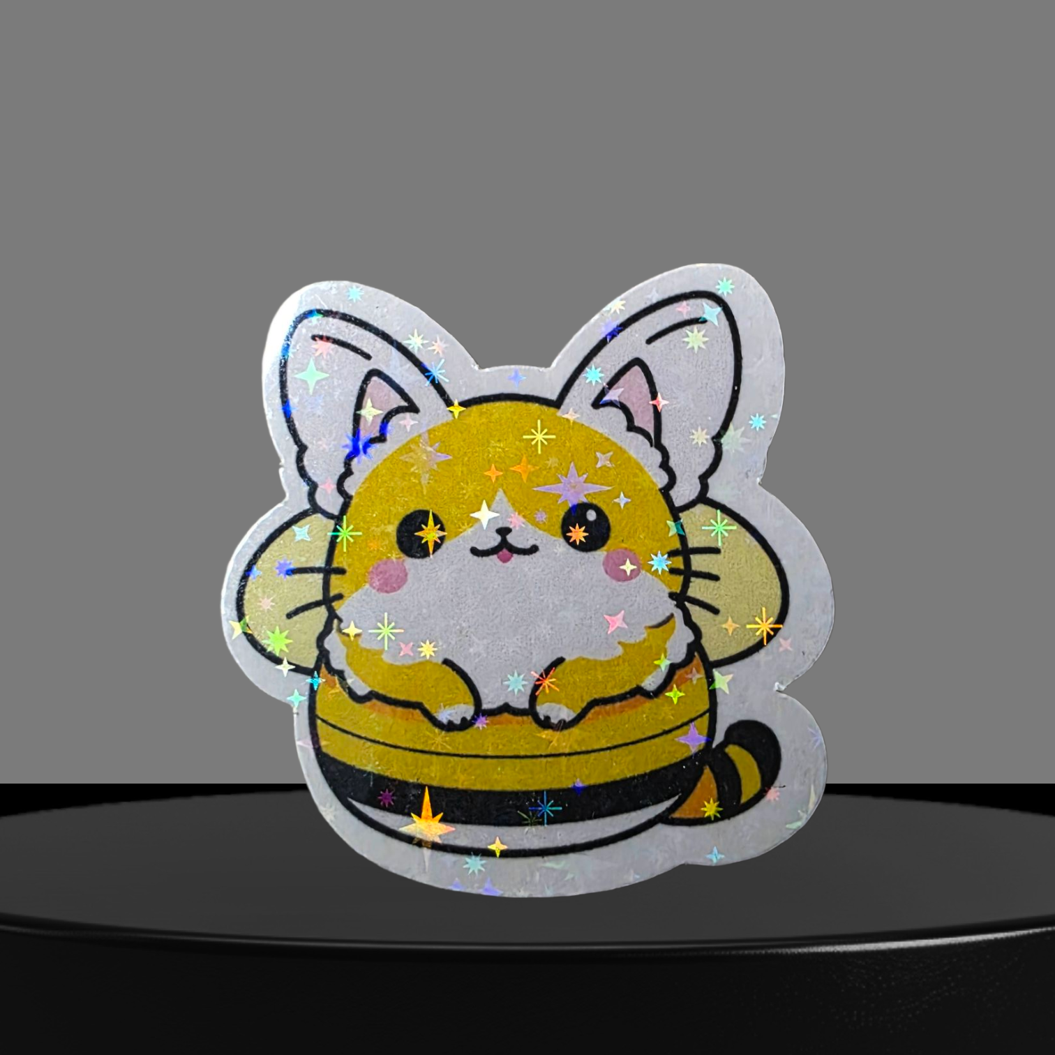 Bienen Katze Glitzer Sticker