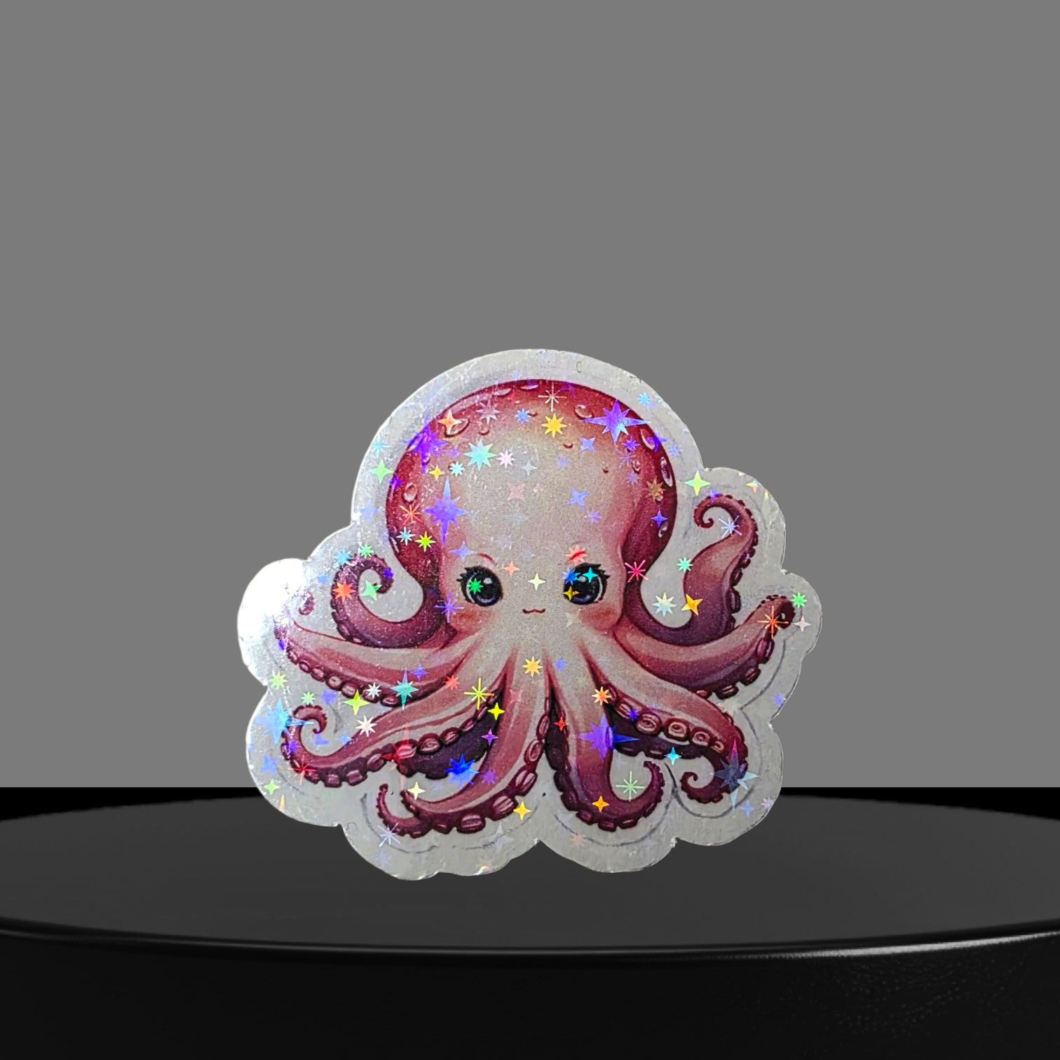 Pinker Oktopus Glitzer Sticker
