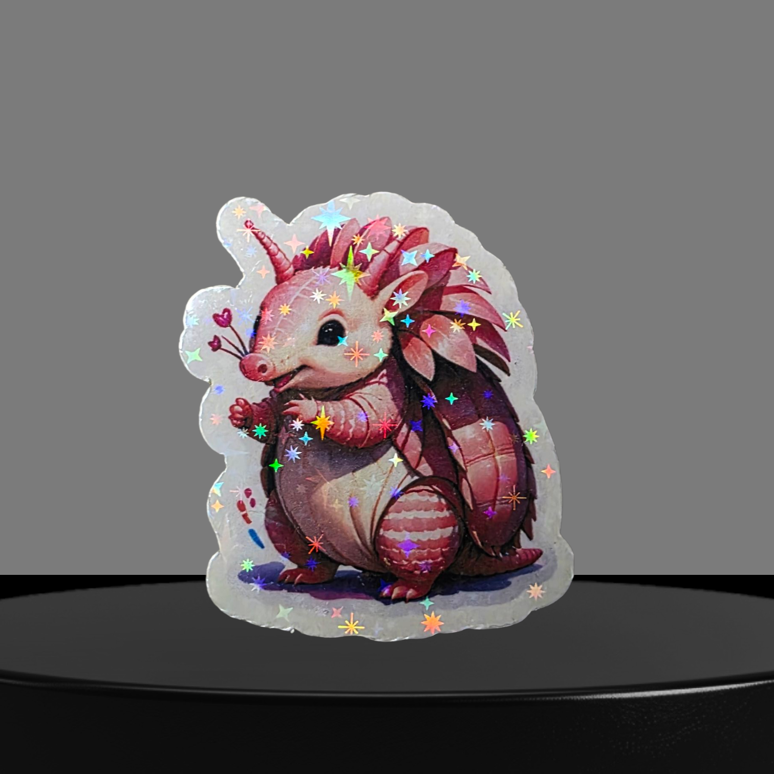 Gürteltier Glitzer Sticker