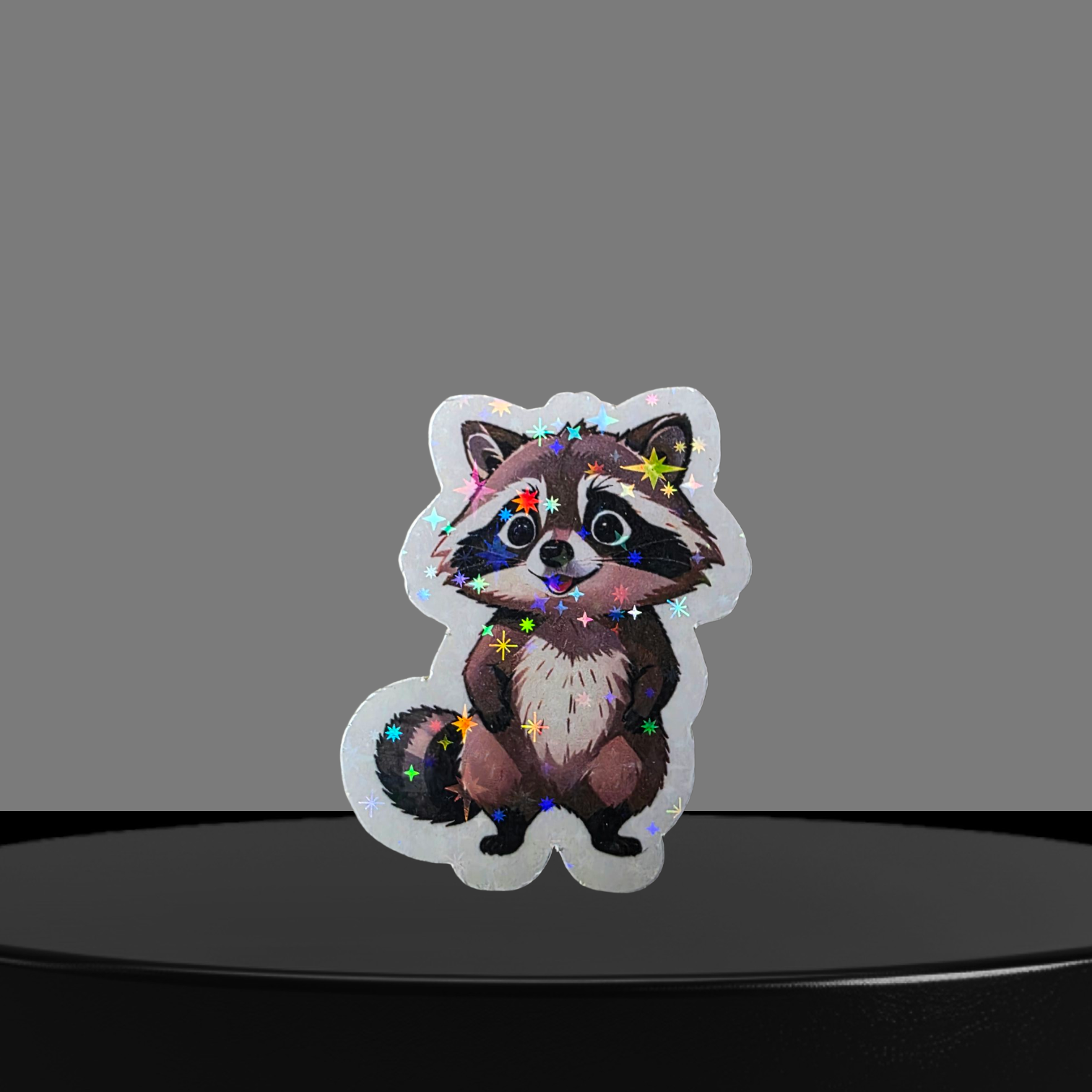 Waschbär Glitzer Sticker