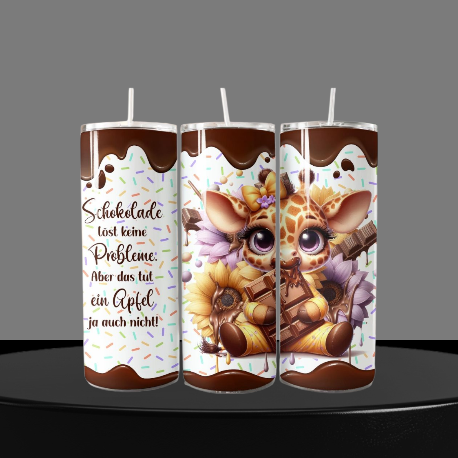 Tumbler Giraffe mit Spruch