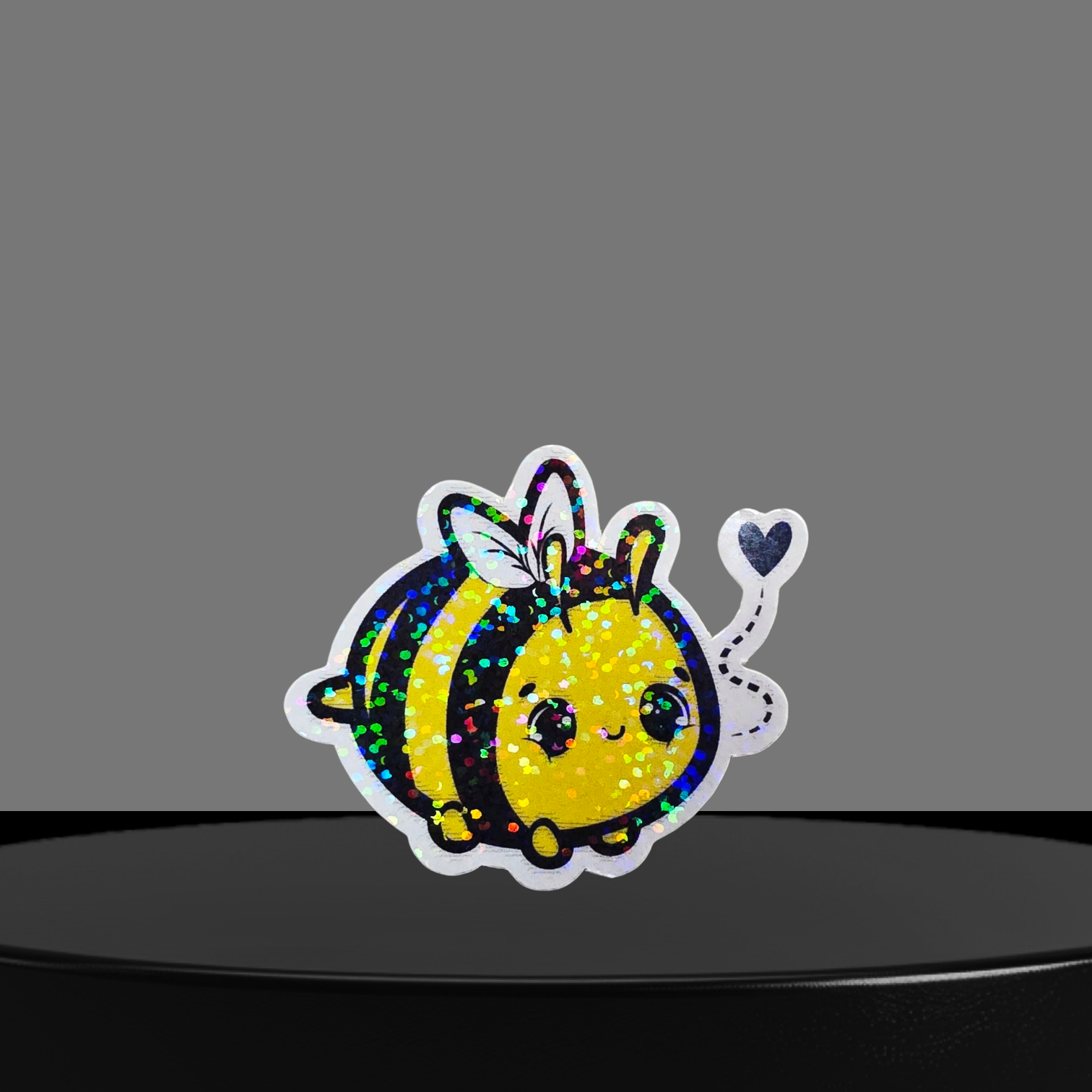 Biene mit Herz Glitzer Sticker