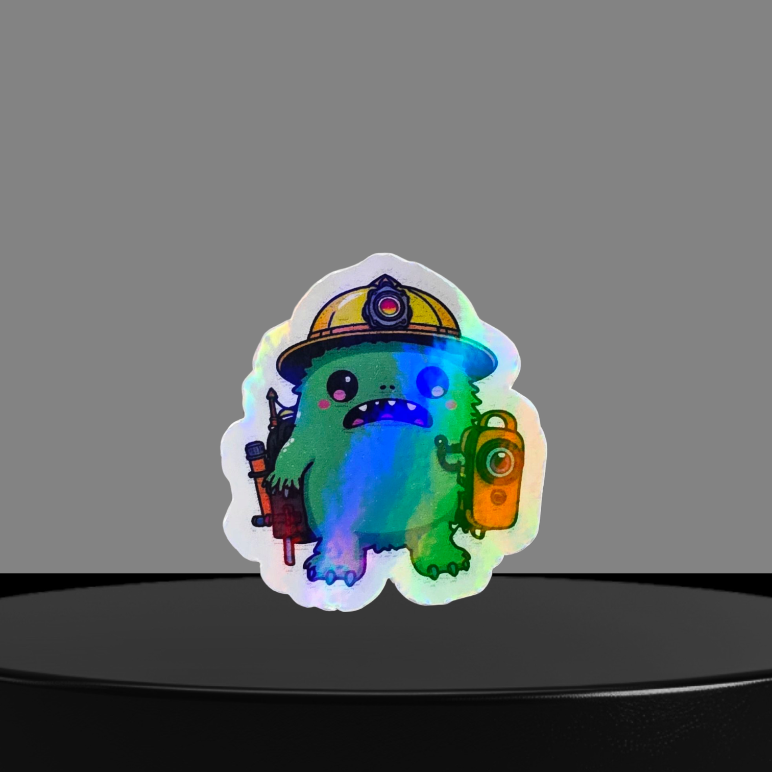 Bauarbeiter Monster Glitzer Sticker