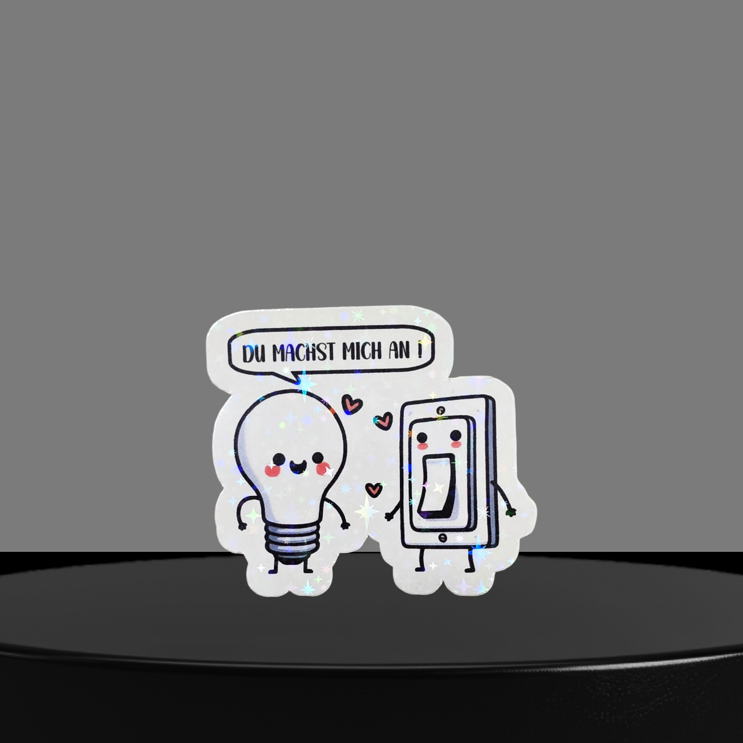 Schalter & Birne Glitzer Sticker