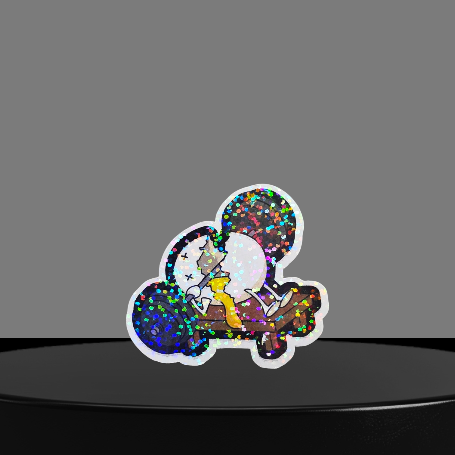 Ei beim Sport Glitzer Sticker