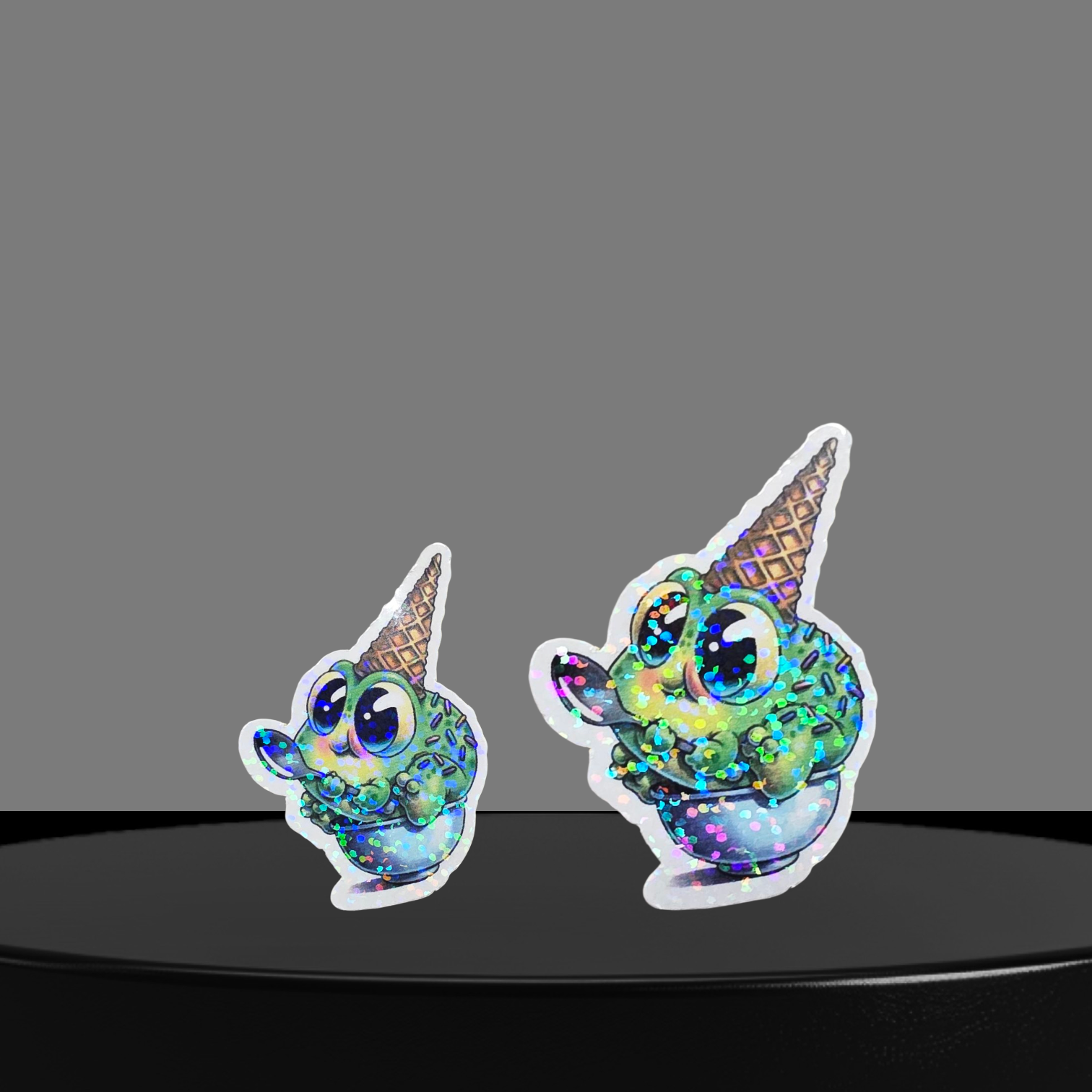 Frosch Glitzer Sticker