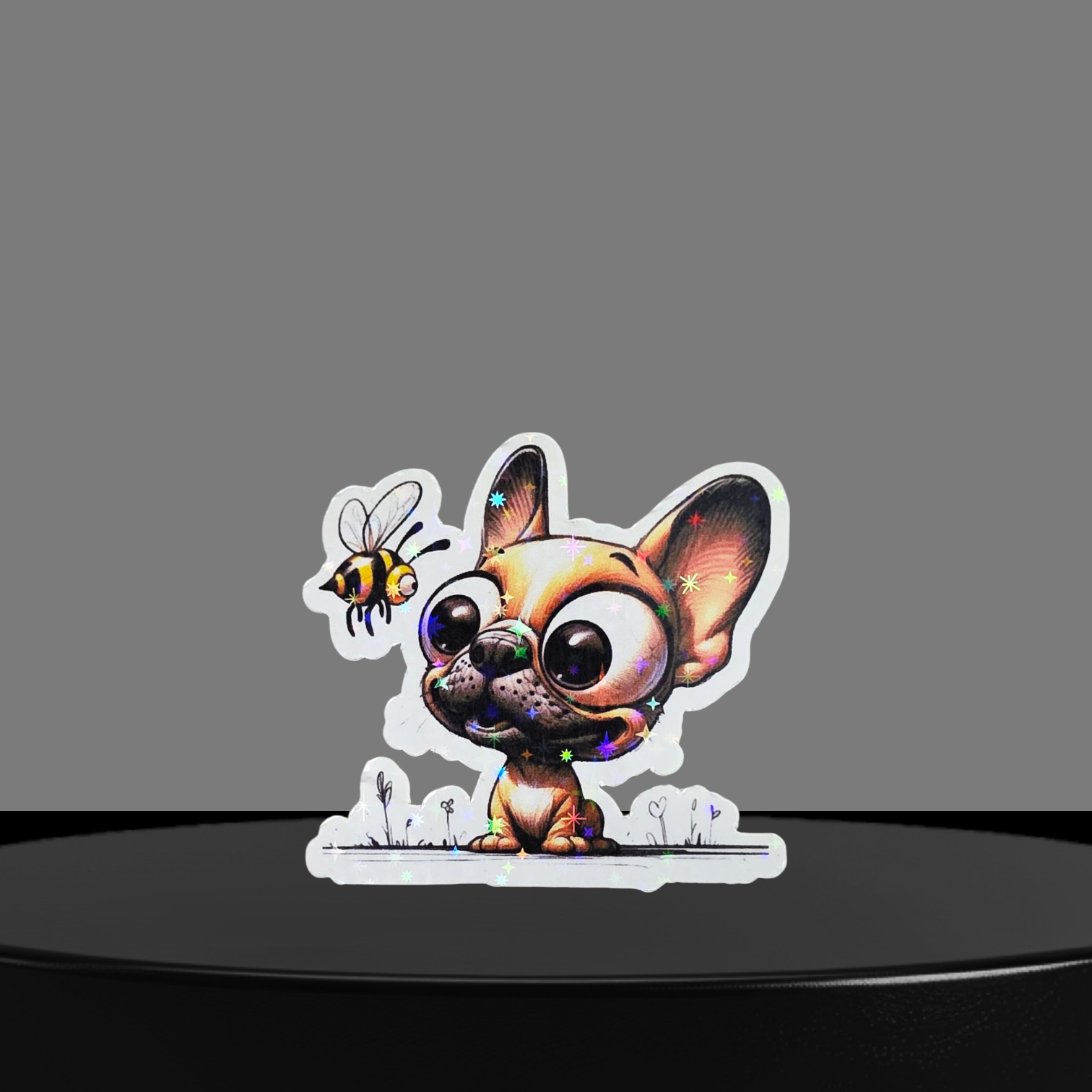 Französische Bulldogge Glitzer Sticker