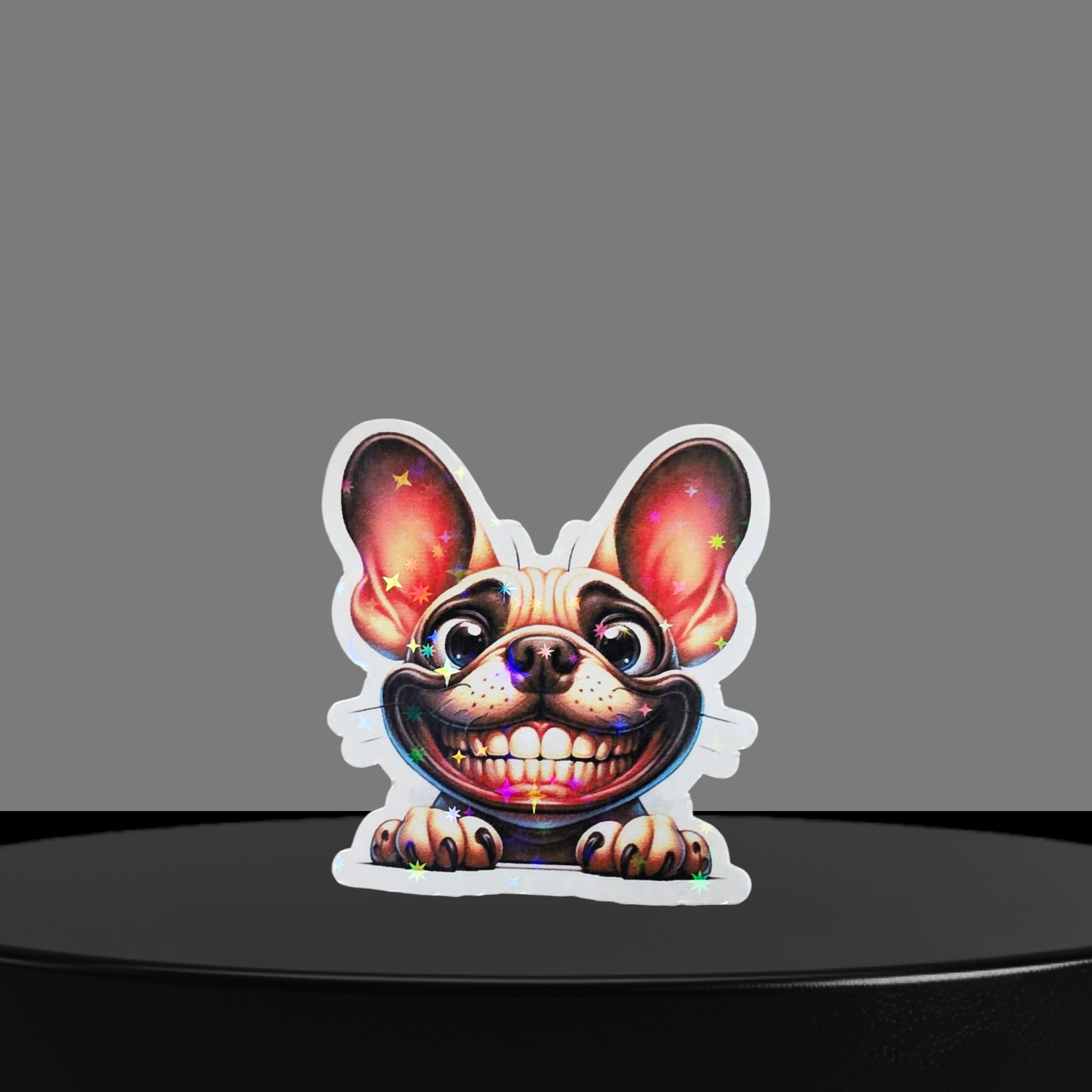 Französische Bulldogge Glitzer Sticker