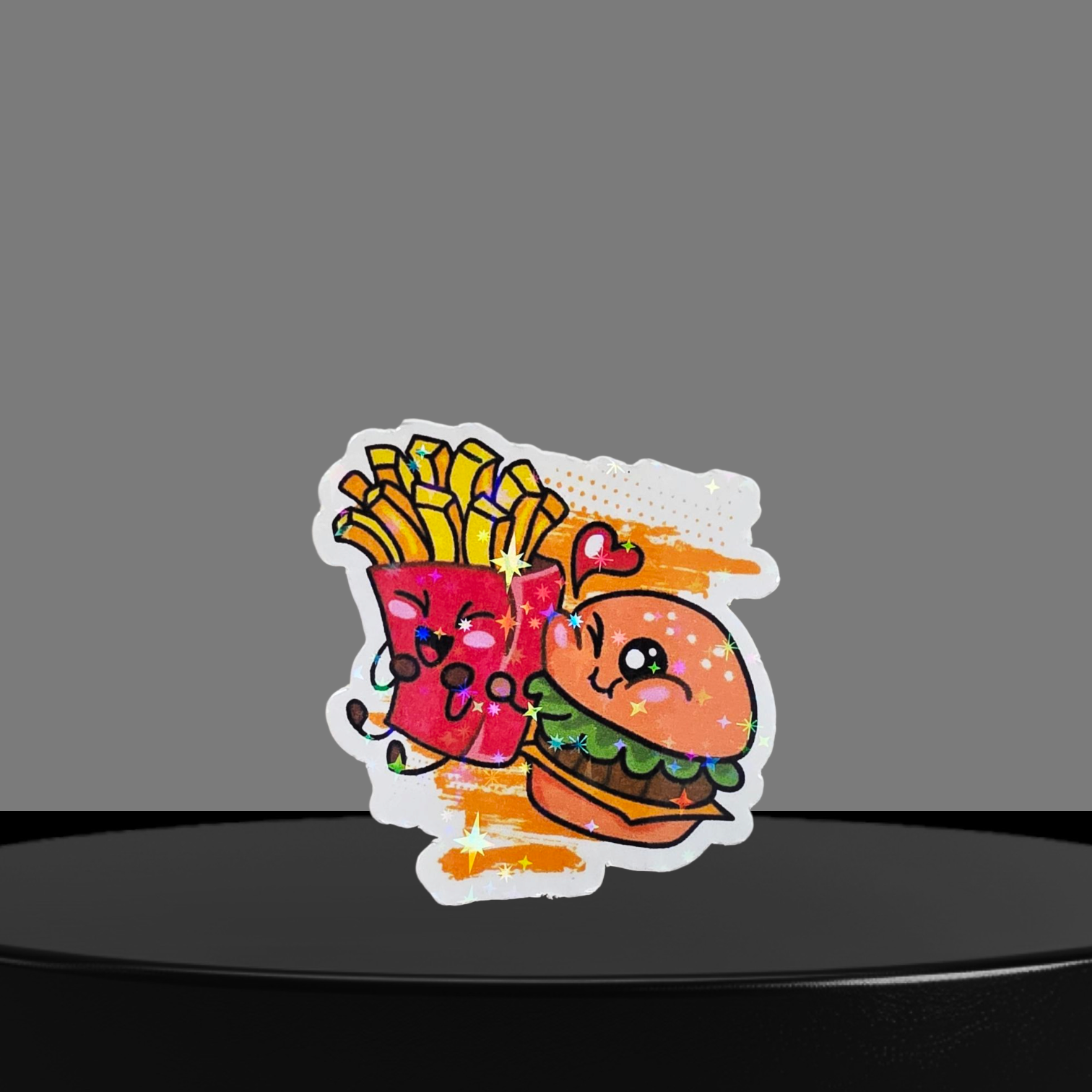 Burger & Pommes Glitzer Sticker