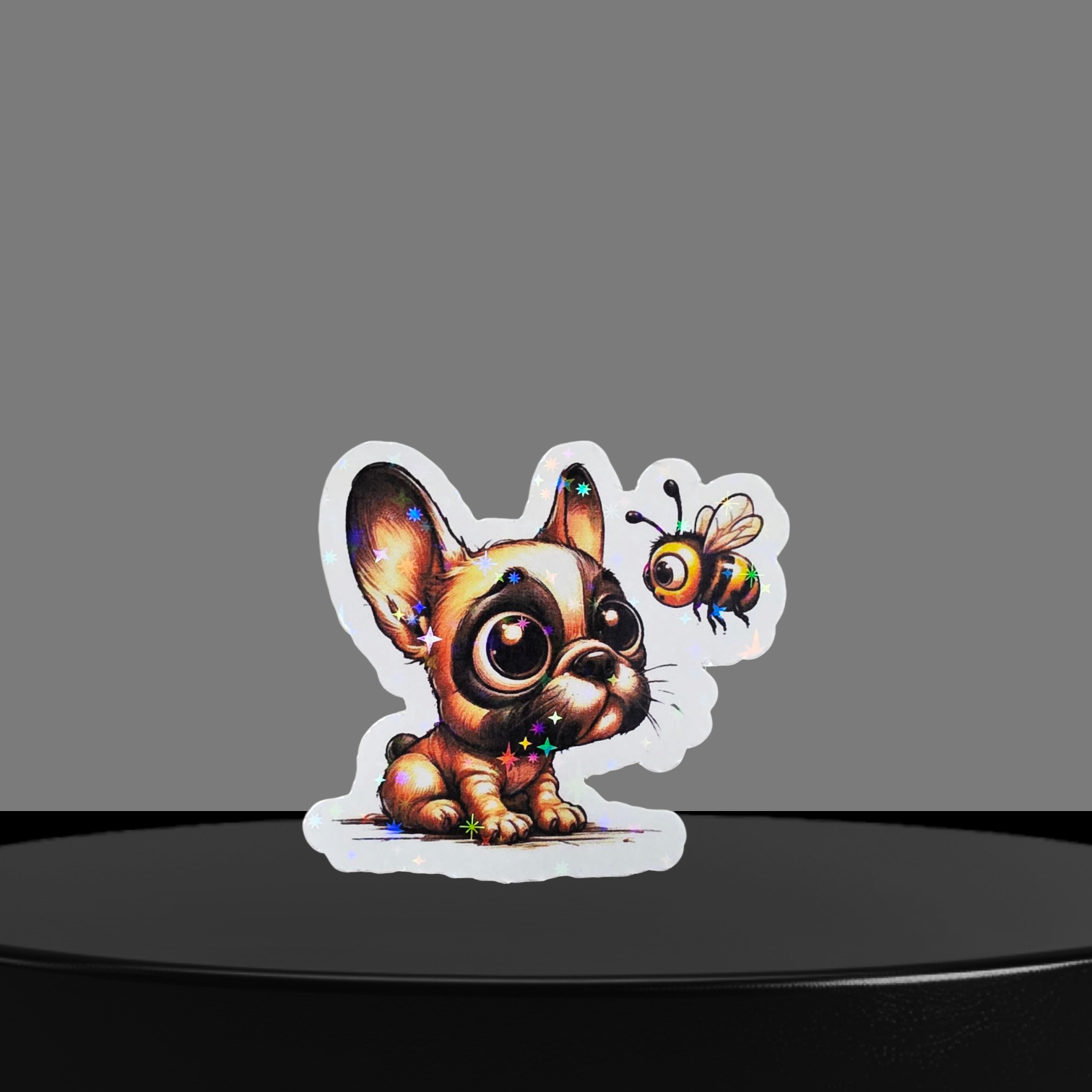 Französische Bulldogge Glitzer Sticker