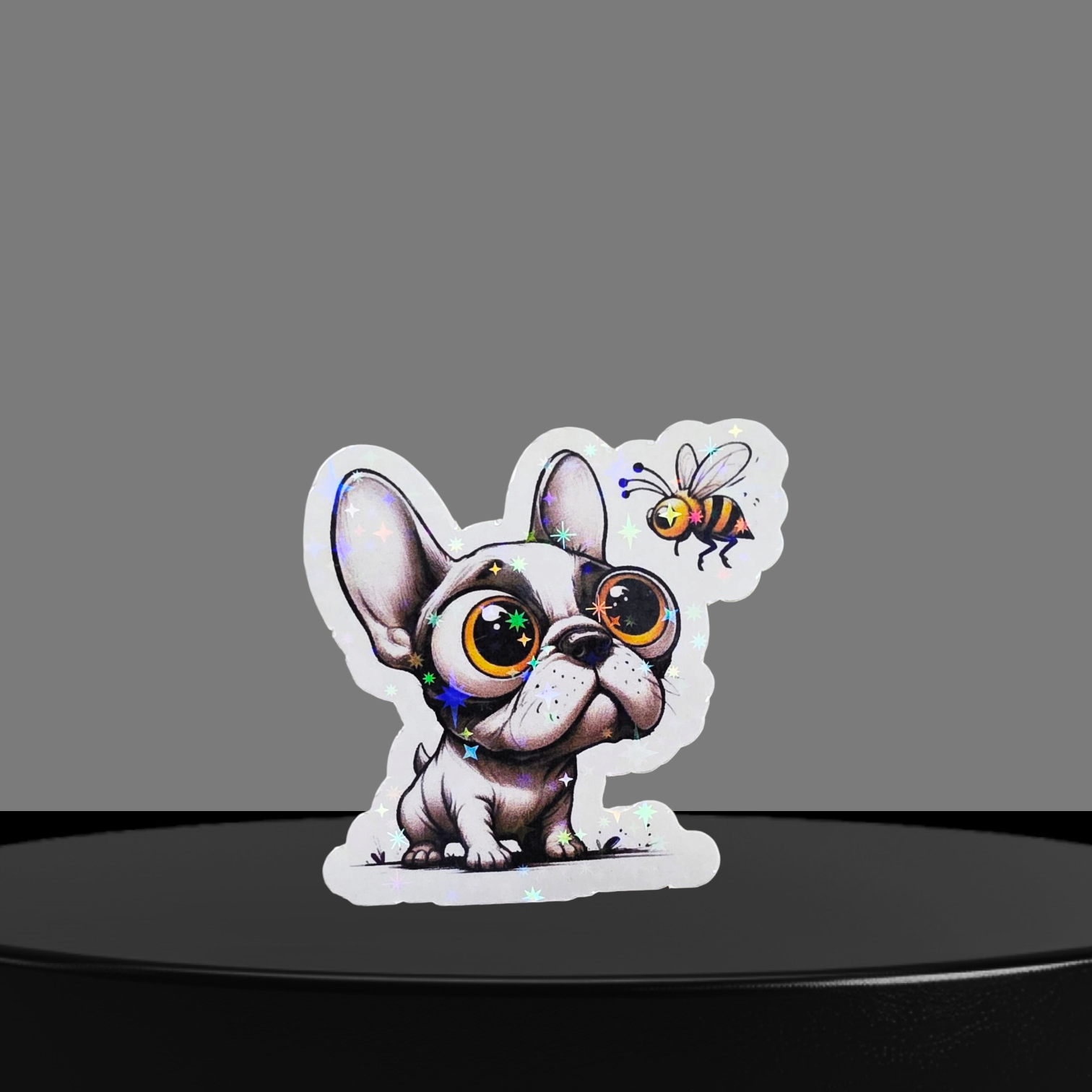 Französische Bulldogge Glitzer Sticker