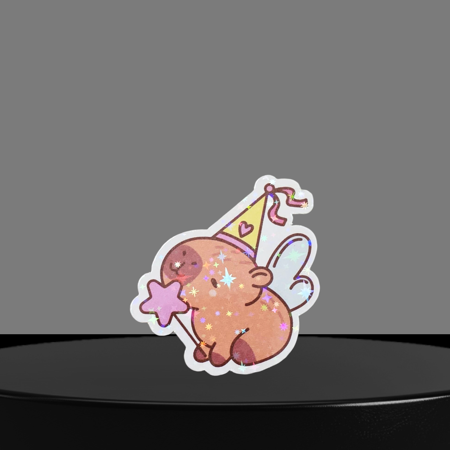 Capybara Geburtstags Fee Glitzer Sticker