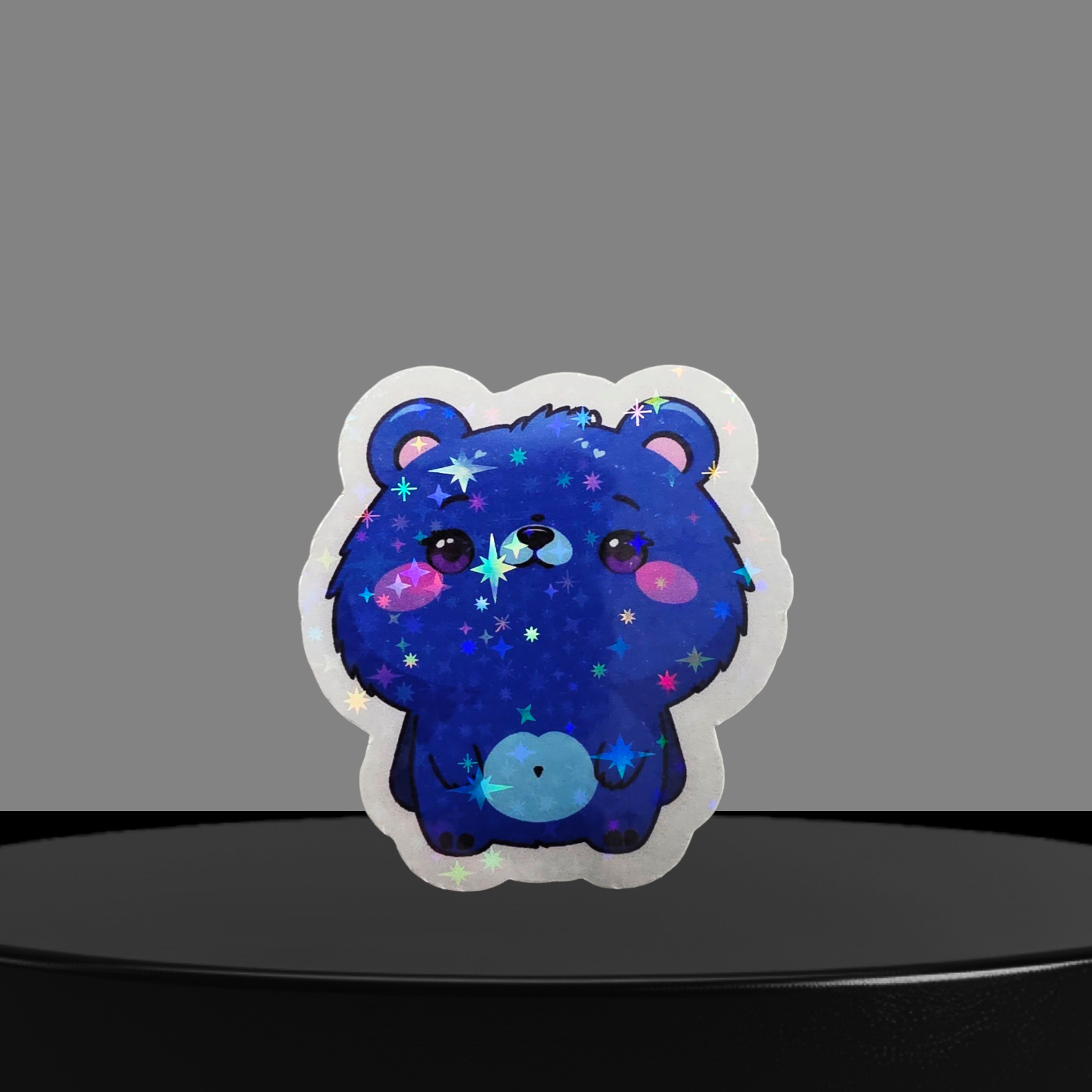 Blauer Bär Glitzer Sticker