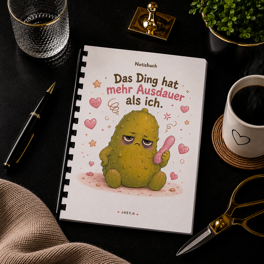 Notizbuch Gurke „Das Ding hat mehr Ausdauer als ich."