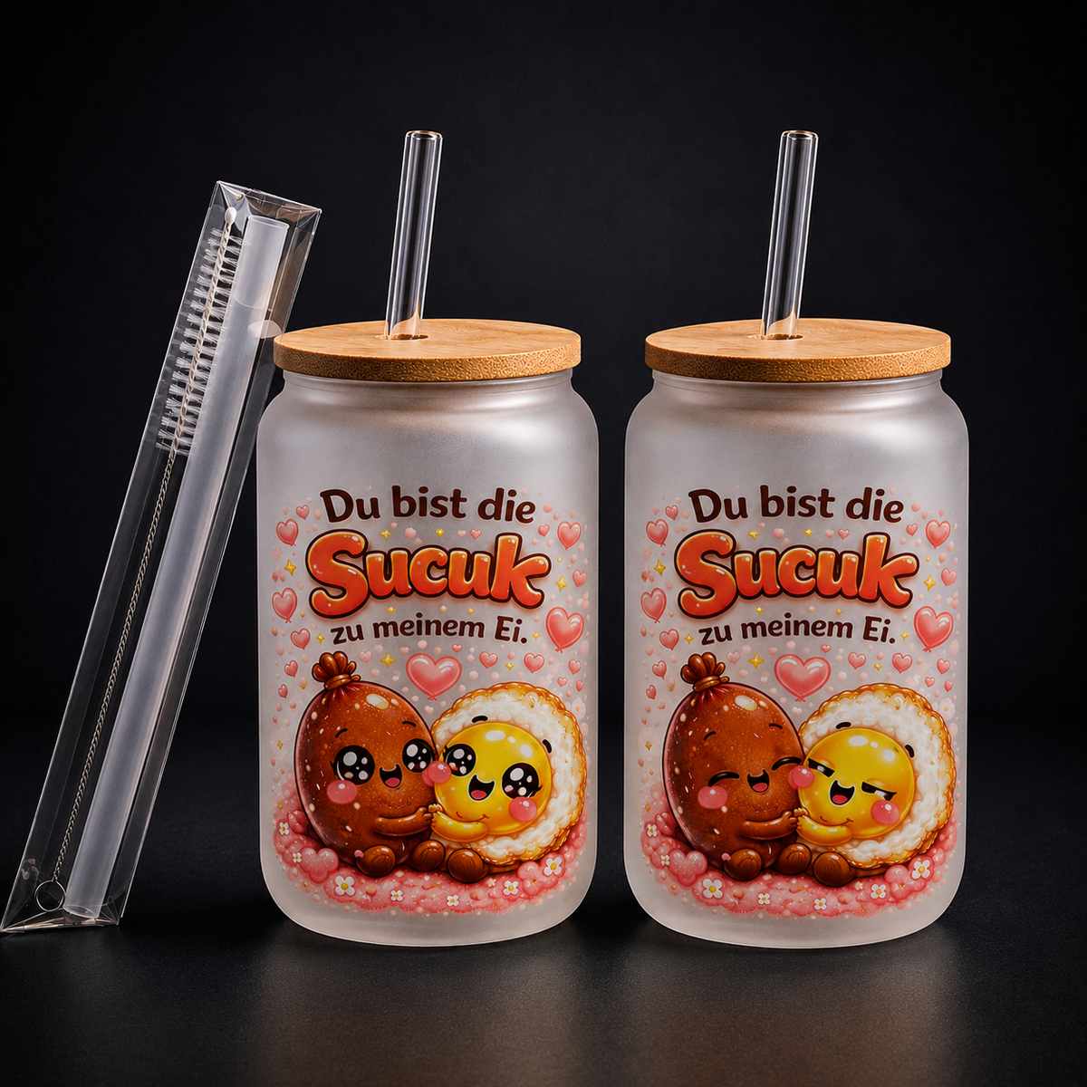 Milchglas Sucuk und Ei