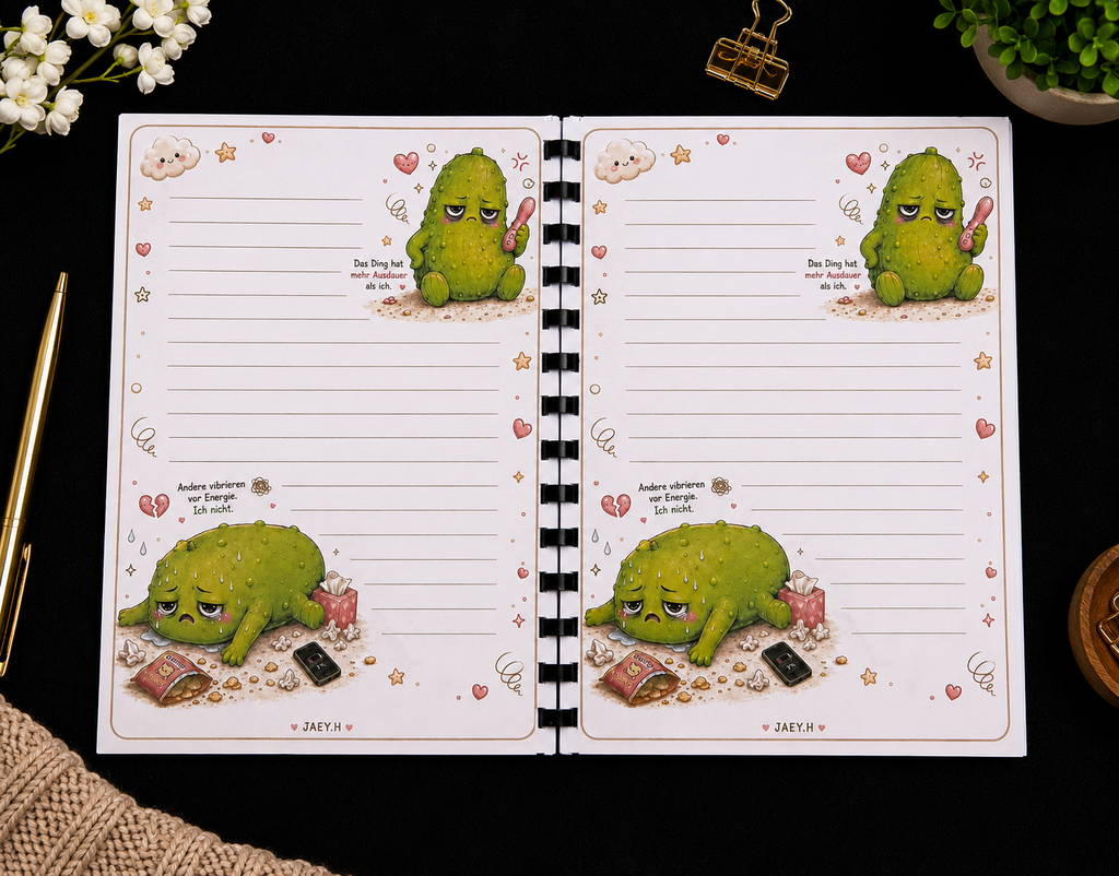 Notizbuch Gurke „Das Ding hat mehr Ausdauer als ich."