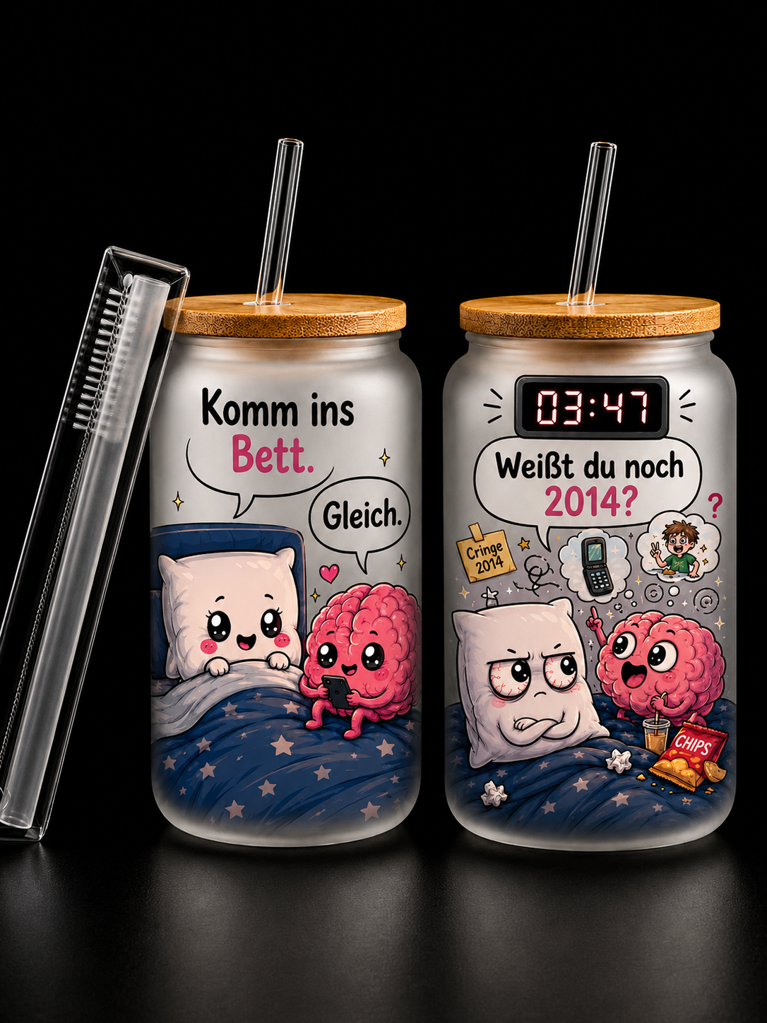 Milchglas Bett & Gehirn