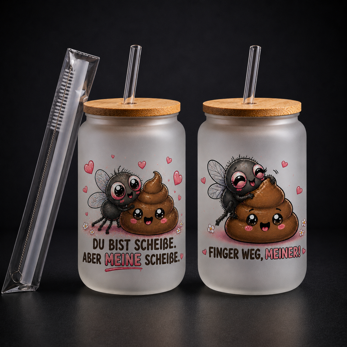 Milchglas Fliege & Scheißhaufen