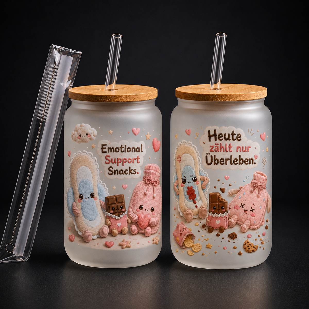 Milchglas PMS Binde x Schoki